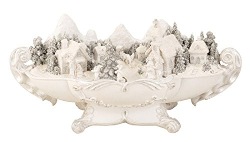 BRUBAKER Snowy Village with LED Lights and Animated Figures - 15.5 Inches Wide - Christmas Decoration - Winter Scene