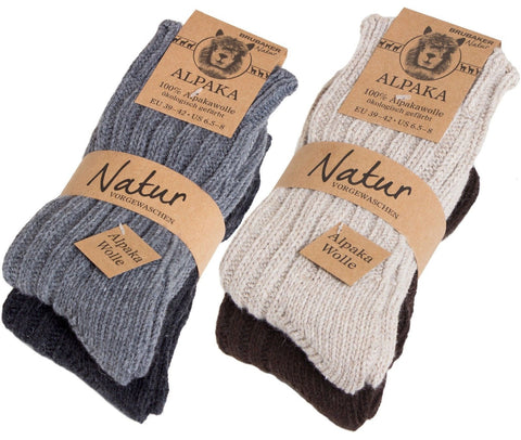 ALPACA WOOL Socks Mens Women's Christmas gift socks 2 Pairs pack winter  socks