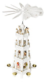 BRUBAKER White Christmas Pyramid 24" Nativity Play, 4 Tier Carousel