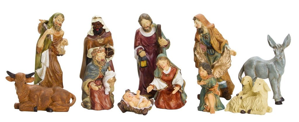 BRUBAKER Christmas Decoration Nativity Set - 3 Inch Nativity Set 11 Figurines in Real Life Nativity Set