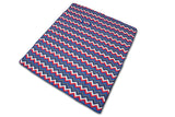 BRUBAKER Fleece Picnic Blanket with Waterproof Backing Blue Multicolor 60 x 53 Inches