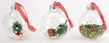 BRUBAKER 12-Piece Clear Filled Christmas Ornaments - 3.2 Inches - Acrylic