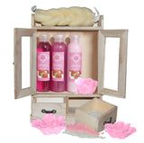 10 Pieces BRUBAKER Beauty Gift Set Women's Bath Set Wooden Cabinet - Many Fragrances