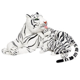 BRUBAKER White Plush Tiger with Baby - 40 Inches - Soft Toy - Stuffed Animal