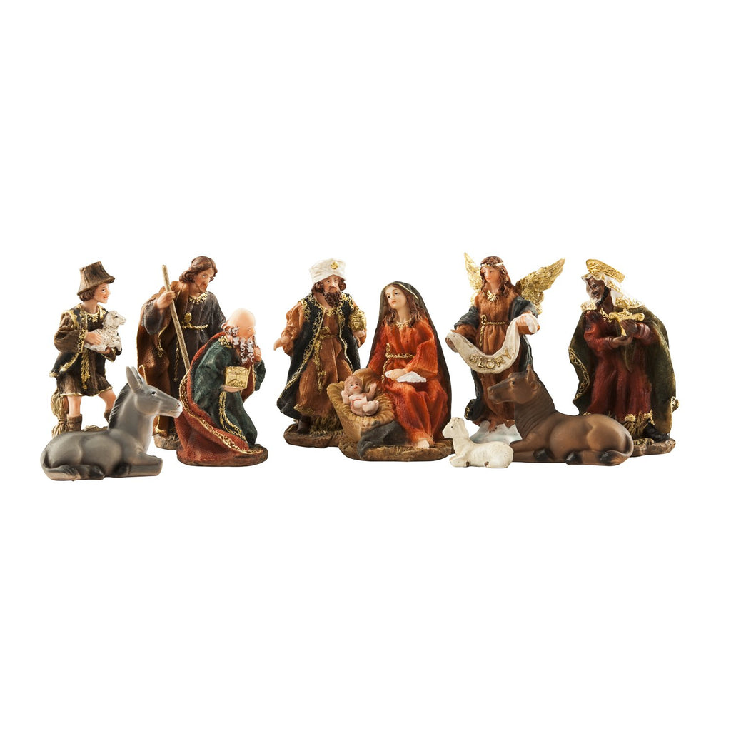 BRUBAKER Christmas Decoration Nativity Set - 5 Inch Nativity Set 11 Figurines in Real Life Nativity Set