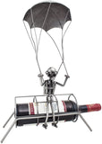 BRUBAKER Wine Bottle Holder "Skydiver" - "Parachutist" - Metal Sculpture 99100