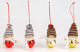 BRUBAKER 4-Piece Set Knitted Christmas Tree Hanging Dolls - Wood & Knit - Decoration - Ornaments
