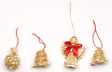 BRUBAKER 48-Piece Set Straw Tree Ornaments - Up to 2.6 Inches - Stars, Hearts, Angels & More