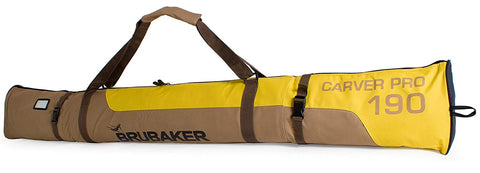 BRUBAKER Ski Bag "Carver Pro" for 1 Pair of Skis and Poles - Brown/Yellow