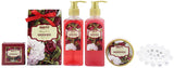 BRUBAKER Cosmetics 'Garden Rose' 7-Pieces Bath Gift Set with Massager - Rose and Violet Fragrance 16CH04