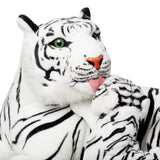 BRUBAKER White Plush Tiger with Baby - 40 Inches - Soft Toy - Stuffed Animal