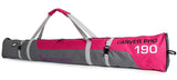BRUBAKER Ski Bag "Carver Pro" for 1 Pair of Skis and Poles - Pink/Gray