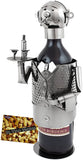 BRUBAKER Wine Bottle Holder "Waiter" - Metal Sculpture - Wine Rack Decor - Tabletop - With Greeting Card
