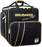 BRUBAKER Combo Ski Boot Bag and Ski Bag for 1 Pair of Skis, Poles, Boots, Helmet, Gear and Apparel - 170/190 cm - Black/Golden