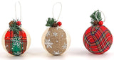 BRUBAKER 12-Piece Natural Jute Christmas Ornaments - Baubles Ball Ornaments - Red & Green - 3.2 Inches
