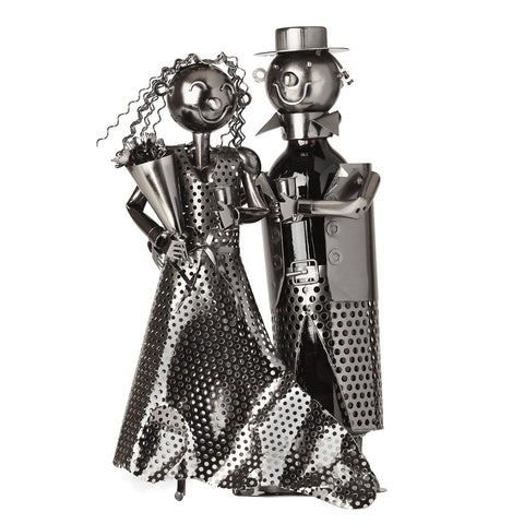 BRUBAKER Wine Bottle Holder Bridal Couple - "Bride And Groom" - Wedding Gift 7051