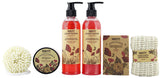 BRUBAKER Cosmetics 'Garden Flowers' 7-Pieces Bath Gift Set in Rustic Basket - Poppies Fragrance 15QE26