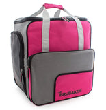 BRUBAKER Ski Bag Combo for Ski, Poles, Boots and Helmet - Limited Edition - Dark Pink / Grey