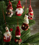 BRUBAKER 6-Piece Set Knitted Christmas Tree Hanging Dolls - Wood & Knit - Decoration - Ornaments