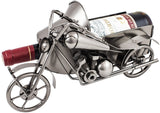 BRUBAKER Wine Bottle Holder "Motorcycle with Sidecar" - Metal Sculpture - Wine Rack Decor - Tabletop - With Greeting Card