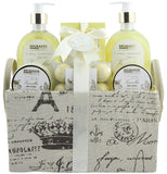 BRUBAKER Cosmetics 'Vanilla Golden Paradise' 12-Pieces Bath Gift Set in Vintage Trug Crate - Vanilla Roses Mint Fragrance 15QA09