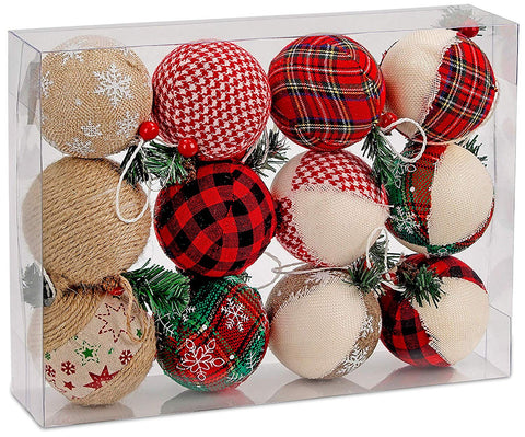 Brubaker 9-Piece Clear Filled Christmas Ornaments - 4 Inches - Acrylic