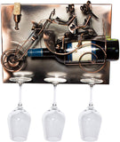 BRUBAKER Wine Bottle Holder 'Couple on Motorbike' - Wall Mountable