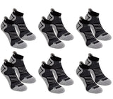 BRUBAKER Unisex Cushion Low Cut Running & Athletic Performance Tab Socks - 6 Pairs - Various Colors