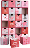 BRUBAKER Advent Calendar to Fill for Women and Girls - Christmas Magic Pink - Reusable DIY Christmas Calendar with 24 Doors for Vouchers, Sweets and Other Surprises - 12.8 Inches