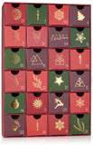 BRUBAKER Advent Calendar to Fill - Traditional Christmas Red Green - Reusable DIY Christmas Calendar with 24 Doors for Vouchers, Sweets and Other Surprises - 12.8 Inches Tall - Cardboard
