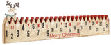 BRUBAKER Advent Calendar - Wooden Fence with Elk - Red/Green - Natural Colors - 21.7 x 3.8 x 0.7 inches