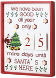 BRUBAKER Advent Calendar - Wooden Board with Calendar Sheets - White with 6 LED Lights - 11 x 1.57 x 14 inches