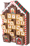 BRUBAKER Advent Calendar - Wooden Gingerbread with 4 LED Lights - 10.3 x 17.7 x 2.1 inches