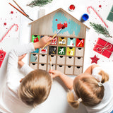 BRUBAKER Wooden Advent Calendar to Fill with 24 Drawers - DIY Unfinished Christmas Calendar for Painting, Crafting and Self-Design - Christmas House - 13.1 Inch High