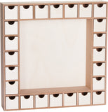 BRUBAKER Wooden Advent Calendar to Fill with 24 Drawers - DIY Unfinished Christmas Calendar for Painting, Crafting and Self-Design - Reusable - 13 Inch High