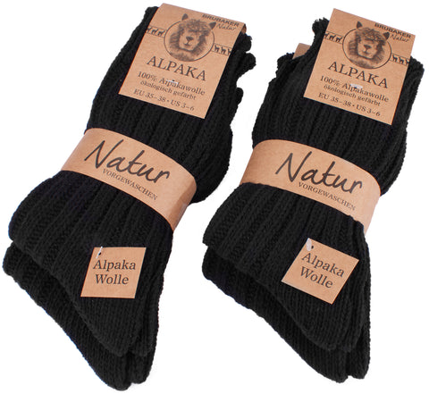 BRUBAKER Alpaca Wool Socks - Pack of 4 Pairs - Perfect Winter Socks fo