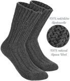 BRUBAKER 4 Pairs of Alpaca Kids Socks 100% Alpaca Wool - Children Baby Winter Socks - Wool Socks for Boys and Girls