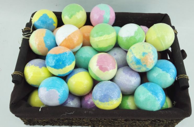 BRUBAKER Mixed Colors 80g Bath Fizzer " Round" Clear Wrapped