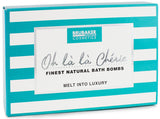 BRUBAKER 6 Handmade "Oh là là Chérie" Bath Bombs Gift Set - All Natural, Vegan, Organic Ingredients - Coconut Oil Moisturizes Dry Skin