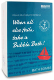 BRUBAKER 6 Handmade "When all else fails, take a Bubble Bath" Bath Bombs Gift Set - All Natural Vegan, Organic Ingredients - Avocado & Sesame Oil