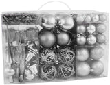 BRUBAKER 101 Pack Assorted Christmas Ball Ornaments - Shatterproof - with Green Pickle and Tree Topper - Designed in Germany
