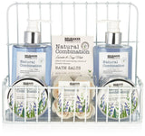 BRUBAKER Cosmetics Beauty Care Set - with Lavender & Sage Mint Extracts - Gift Set in Bathroom Shelf White