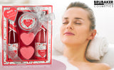 BRUBAKER Cosmetics 5-pcs Bath and Shower Set Strawberry Sweet Love - Gift Set with Flowers Design Pink