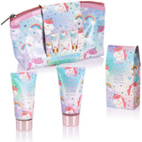 BRUBAKER Cosmetics 4-piece Unicorn Bath and Shower Set Cherry Blossom Scent - Gift Set in Cosmetic Bag