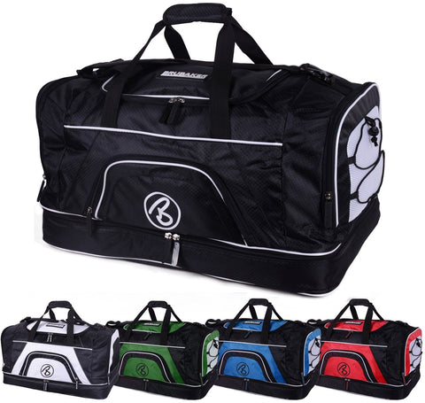 BRUBAKER "Big Base" XXL Gym & Sauna Bag with Shoe Compartment - 25 Inches - Sports Duffel Bag - Durable - Multiple Colors