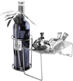 BRUBAKER Wine Bottle Holder Vacationer - Metal Sculpture Bottle Stand with Palm Tree and Lounger - Wine Gift with Greeting Card
