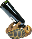 BRUBAKER Wine Bottle Holder Thirsty Turtle - Drunk Animals - Polyresin Bottle Decoration - Table Top Sea Turtle Decorative Figurine Hand Painted Wine Accessory - Funny Wine Gift