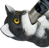 BRUBAKER Wine Bottle Holder Thirsty Cat - Drunk Animals - Polyresin Bottle Decoration - Kitten Decorative Figurine Hand Painted Bar Accessory for Wine Bar - Funny Wine Gift