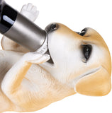 BRUBAKER Wine Bottle Holder Thirsty Dog - Golden Retriever - Drunk Animals - Polyresin Bottle Decoration - Decorative Figurine Hand Painted Bar Accessory - Funny Wine Gift