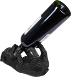 BRUBAKER Wine Bottle Holder Thirsty Dog - Black Labrador - Drunk Animals - Polyresin Bottle Decoration - Table Top Figure Hand Painted Bar Accessory - Funny Wine Gift